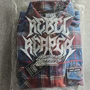 Men's Casual Plaid Shirt - Blue and Red